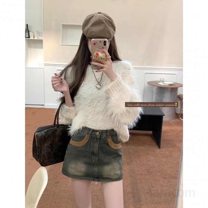 여성 하이웨이스트 빈티지 워싱 데님 미니 스커트 A라인 포켓 캐주얼 숏 기장 Y2K 레트로 스트릿 데일리 봄 여름 - 상세 이미지 5