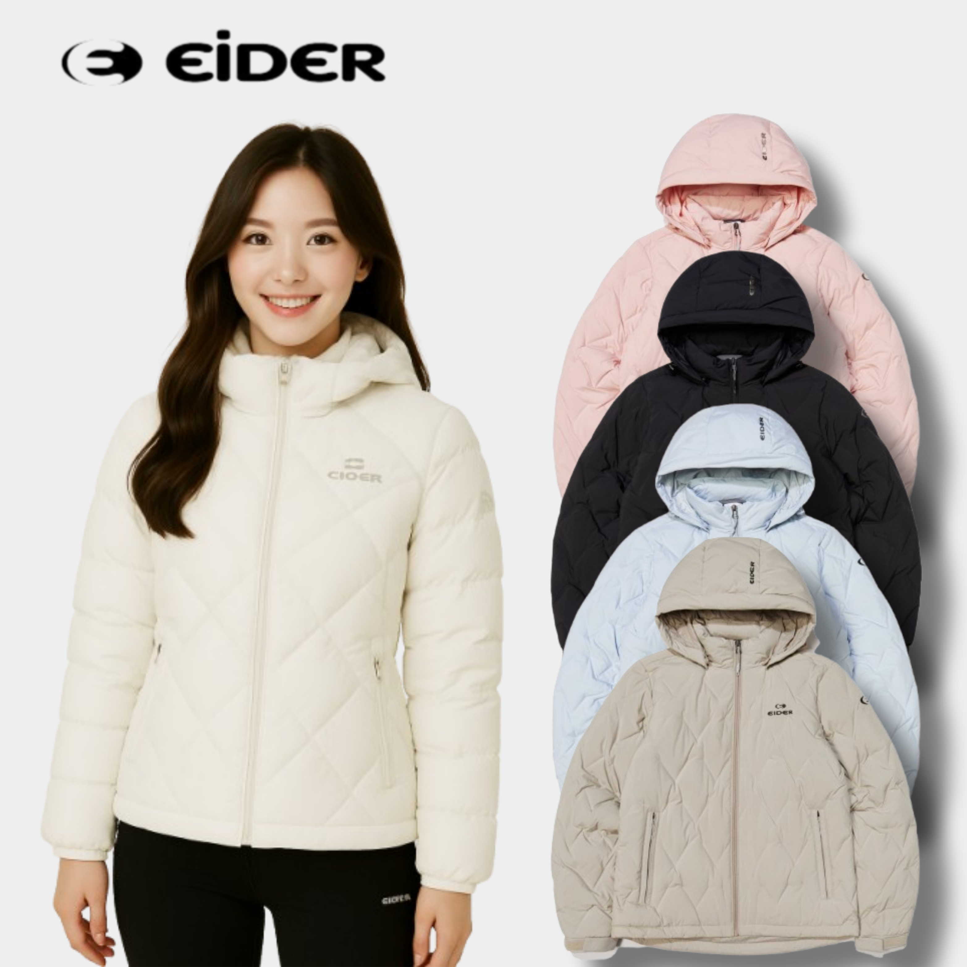아이더 경량패딩 여성 튜브 슬림 역시즌 다운 자켓 빅사이즈