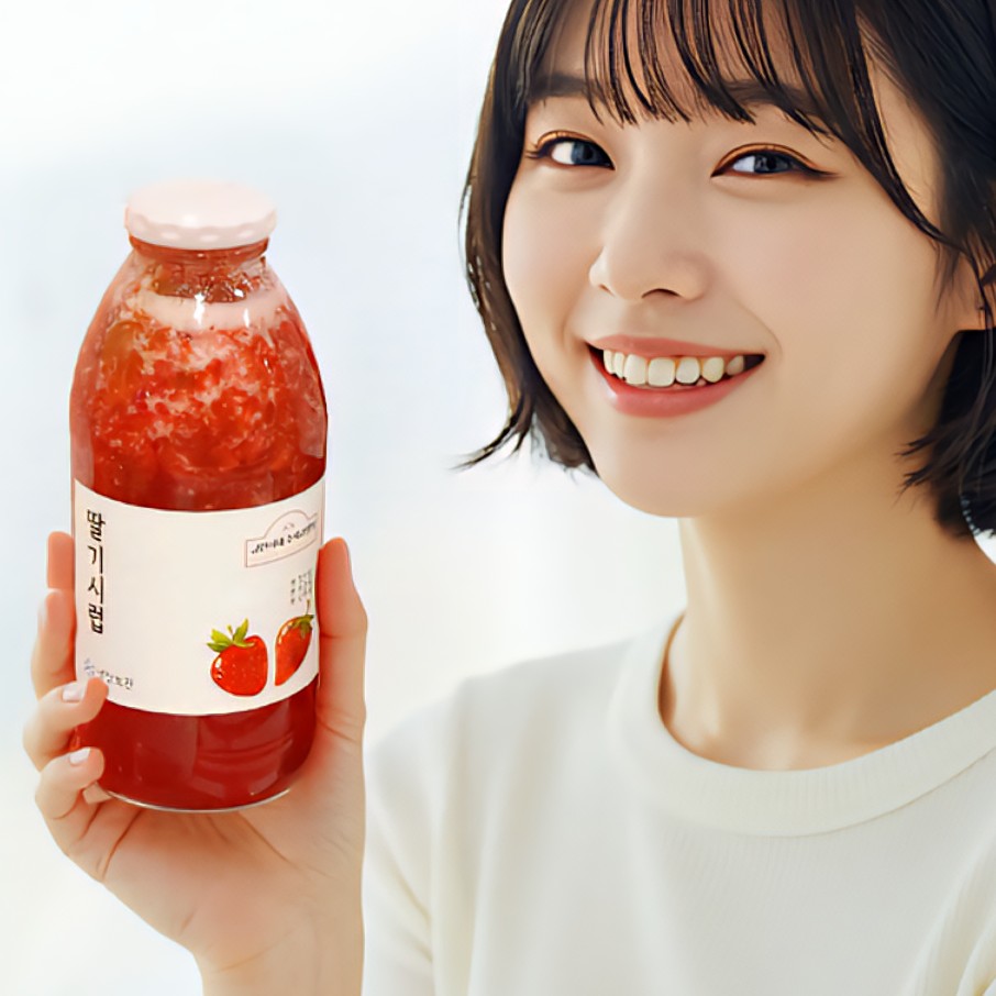 [딸기청] 딸기시럽 수제청 과일청 선물세트 카페 답례품 600g