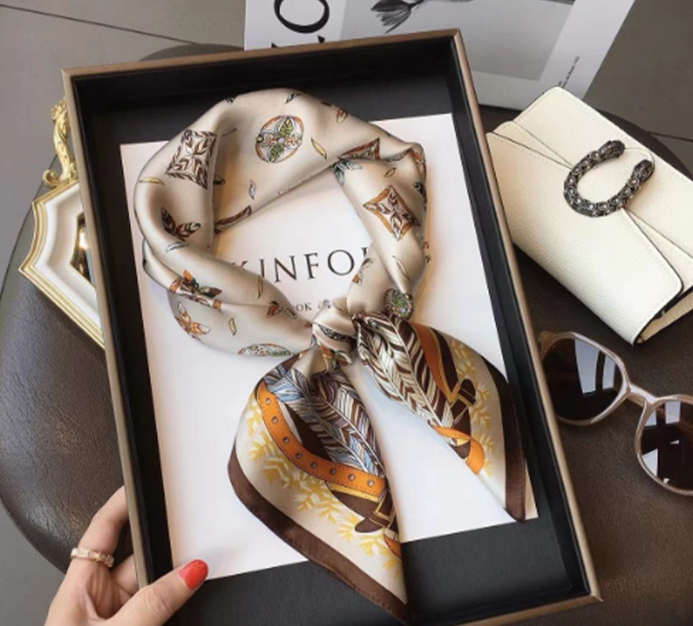 쁘띠 닥스 스카프 링 면 실크