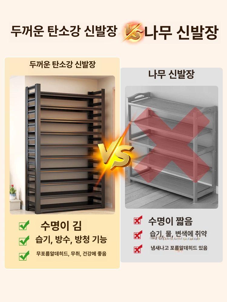 대형 신발장 현관 기숙사 사무실 헬스장 캐비닛 10겹 블랙 길이 폭 120 35 - 상세 이미지 2