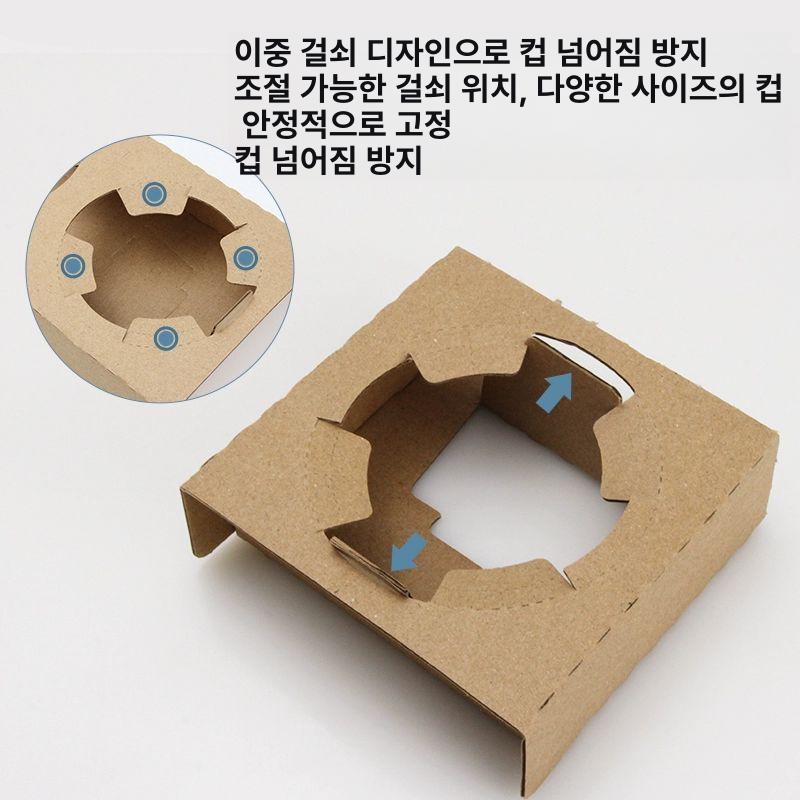컵캐리어 일회용 포장 휴대용 음료 비닐 카페 종이컵 소프트지 종이컵홀더 25세트 50컵 - 상세 이미지 3