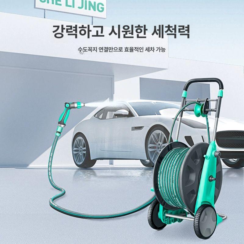 물호스릴 50m 이동식 급수 고압 대형트롤리 대형 손수레 6분관 50m 세트 자동 배관 - 상세 이미지 3