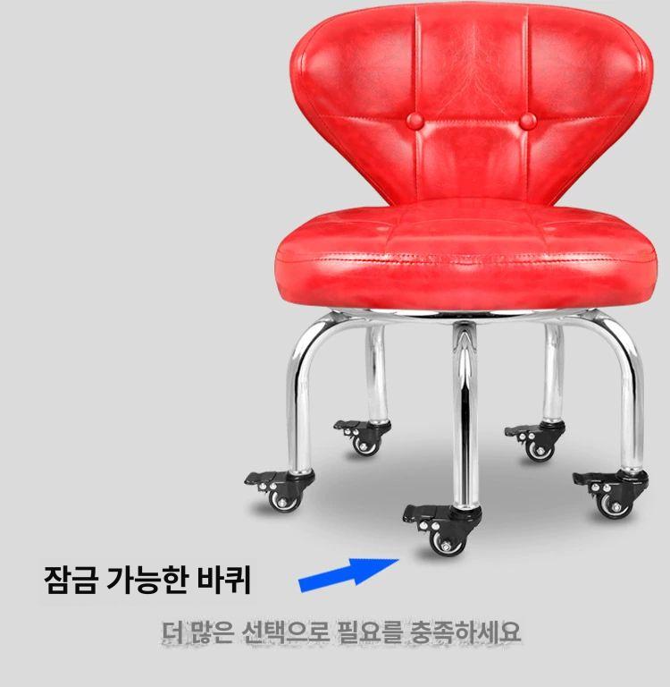 낮은바퀴의자 이동식 스툴 바퀴의자 바퀴달린 카페 검정 삼각형 31cm 이축 금속 A - 상세 이미지 3