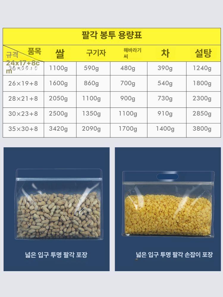 손잡이 지퍼백 대용량 세로 방수 투명 파우치 포장 넓은투명 24x17+8cm 손잡이 - 상세 이미지 4