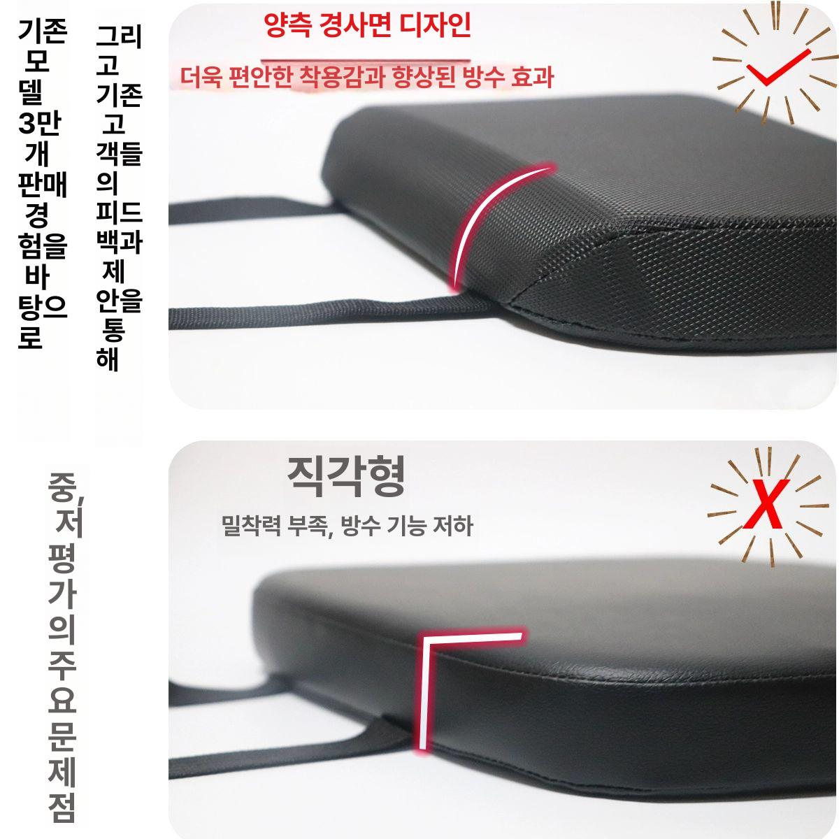 오토바이방석 커버 시트 오토바이 통기성 덮개 중형 더블 / 5cm / 내구성 블랙 - 상세 이미지 4