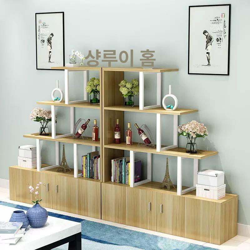 계단형 책장 아파트 굿센스 대형 다용도 수납  C형화이트보드블랙프레임캐비닛 - 상세 이미지 2