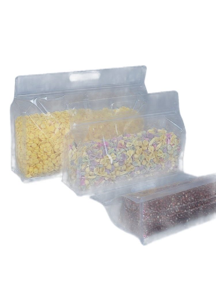 손잡이 지퍼백 대용량 세로 방수 투명 파우치 포장 넓은투명 24x17+8cm 손잡이 - 상품 이미지