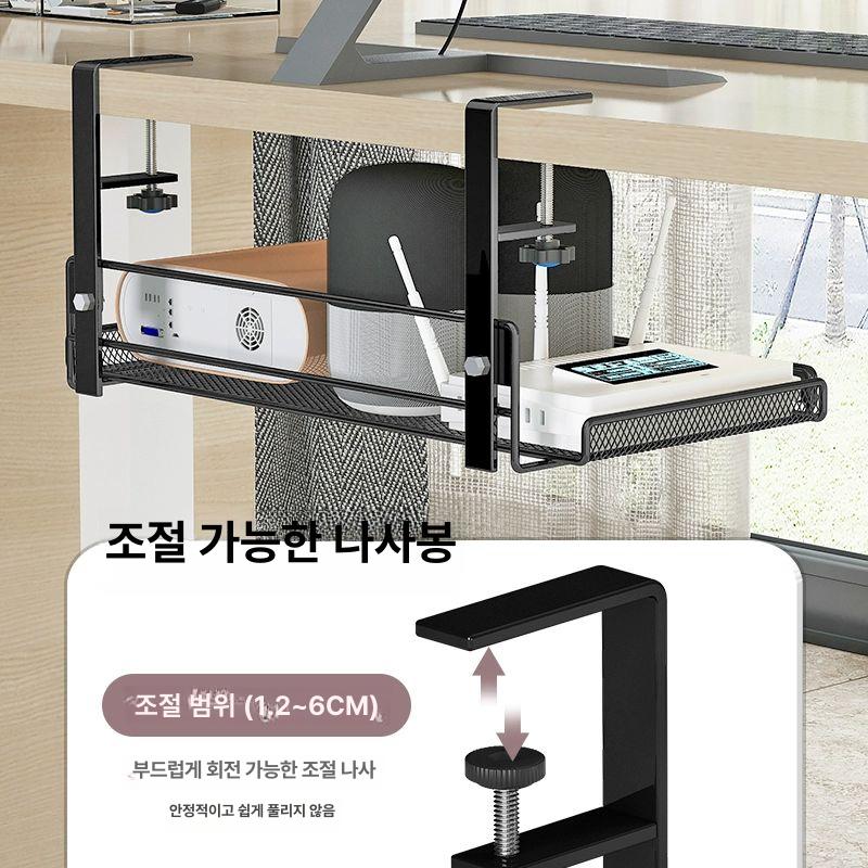 책상 정리 선반 데스크탑 간이 데스크 책 수납 타공 후크넓힌화이트업그레이드특대조절형 - 상세 이미지 2