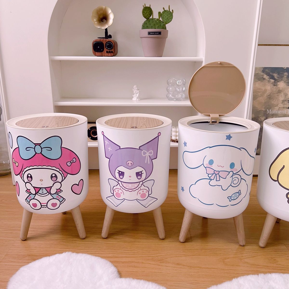 산리오 휴지통 쓰레기통 인테리어 귀여운 가정용 시나모롤 쿠로미 마이멜로디 폼폼푸린 포차코 - 상세 이미지 3