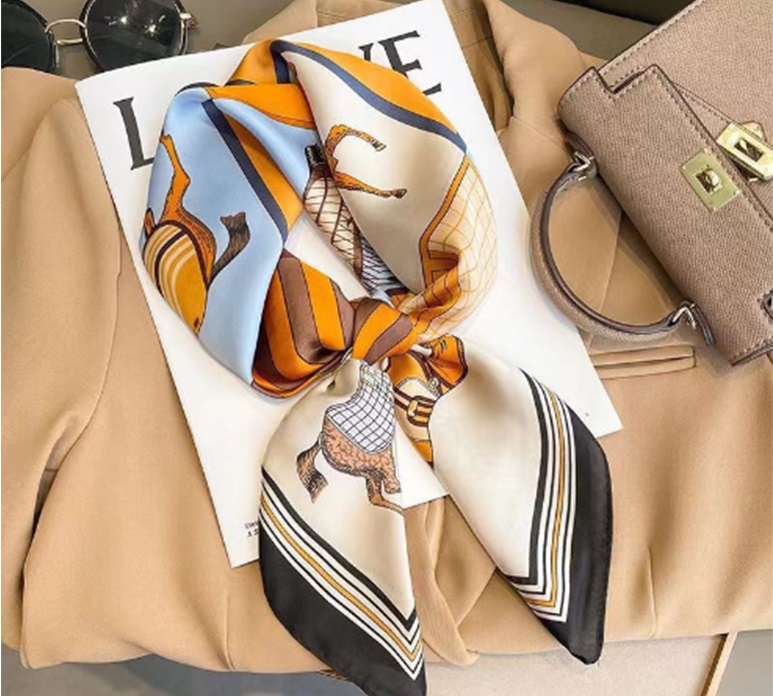 쁘띠 닥스 스카프 링 면 실크