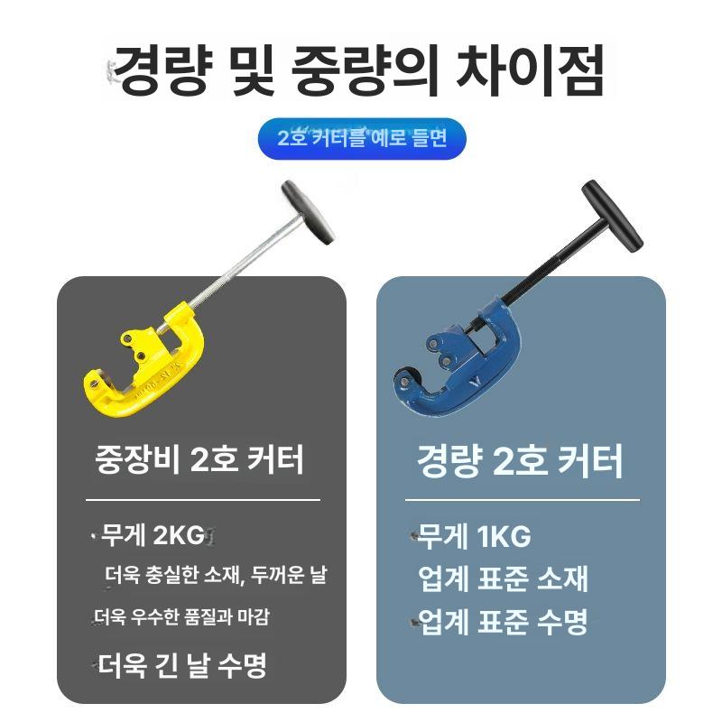 커팅기 튜브 배관 컷팅기 리지드 파이프절단기 동관커터기 2호 경량 커터+예비 블레이드 2개 - 상세 이미지 2