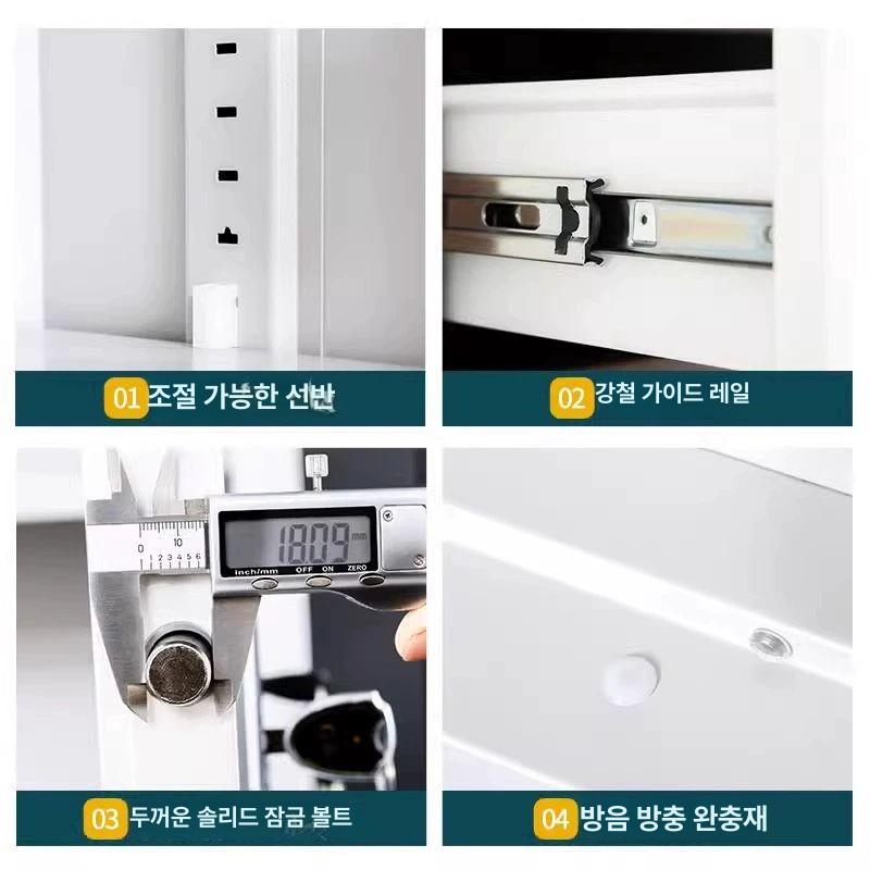 문서 잠금캐비닛 오피스 사무실 캐비넷 락커 관물대 연그레이 더블서랍 상하분리 국보지문 - 상세 이미지 4