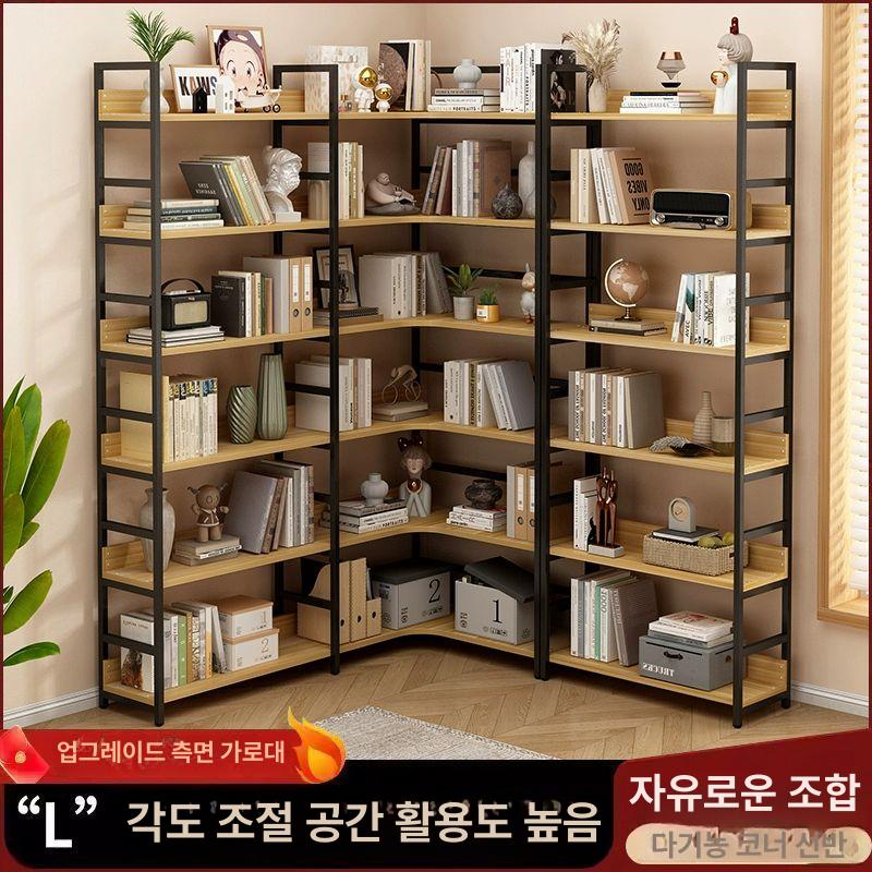 철앵글 수납장 ㄱ자앵글 팬트리 조립식 자앵글 베란다 층고 조절 가능 직각 40x34x182 - 상품 이미지