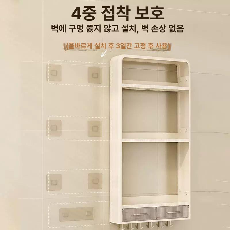주방 벽선반 양념통 선반 양념 벽걸이 정리대 철제 수납 3층 스탠드 스탠드 없음 B - 상세 이미지 3