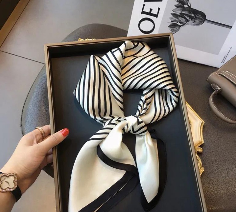 쁘띠 닥스 스카프 링 면 실크