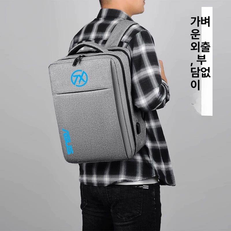 18인치노트북가방 백팩 파우치 방수 가벼운 일반형 블랙+천선 화이트 LOGO 격리 - 상세 이미지 4