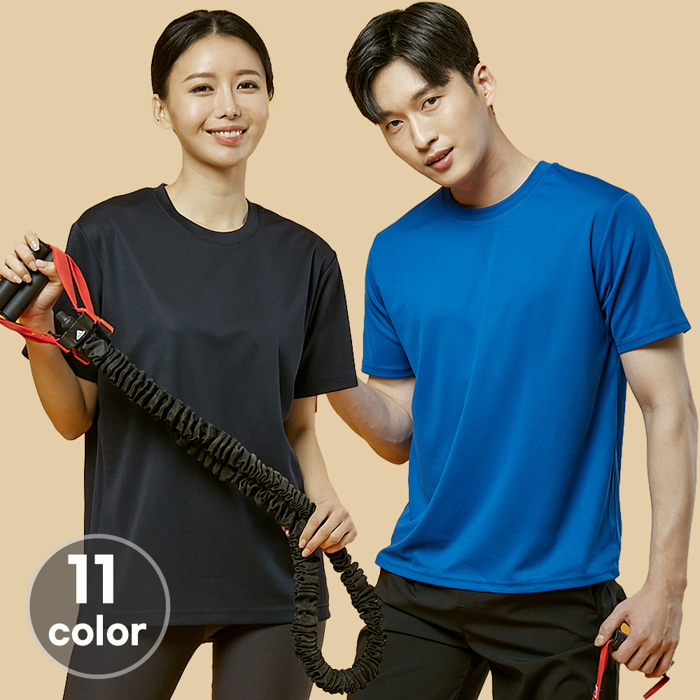 (11color)쿨론라운드 기능성반팔티셔츠 식당 음식점 가게티 단체티 홀서빙복 - 상품 이미지