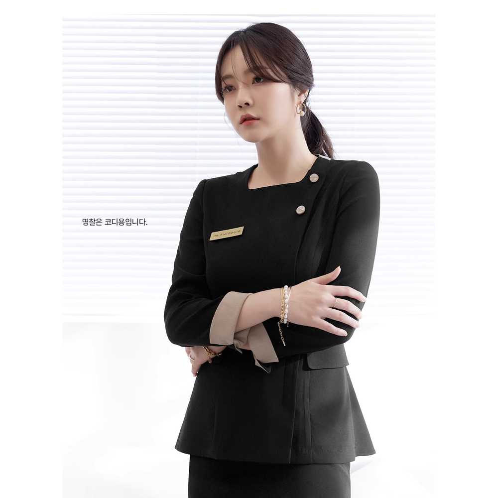 호텔 유니폼 근무복 긴팔 메이드복 여성 바리스타 블랙 스커트 정장 (사이즈문의) - 상세 이미지 5