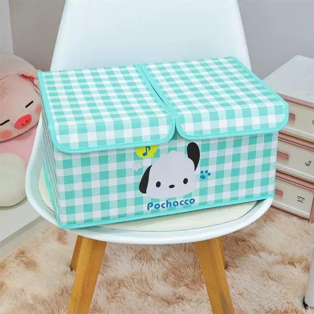 산리오 수납함 데스크탑 플립 기숙사 화장품 문구 잡화 방진 뚜껑 달린 보관함 정리 - 상세 이미지 4