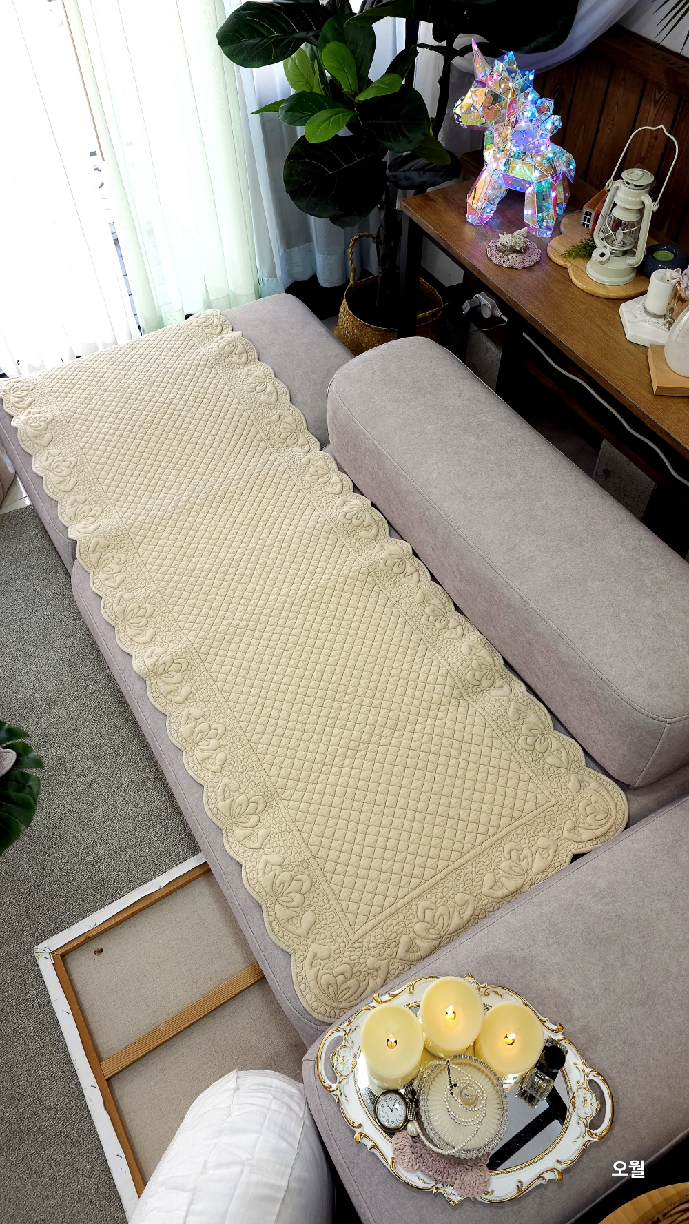 리안 목화 워싱 쇼파패드4인용 3인용 소파패드 덮개 깔개