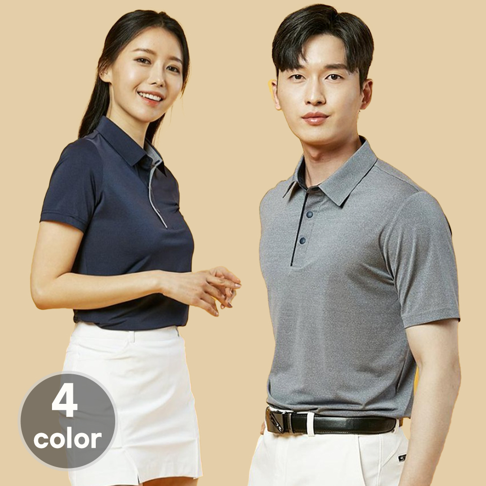 (4color)냉감스판카치온 Y카라 기능성반팔티셔츠 식당 음식점 가게티 단체티 홀서빙복 - 상세 이미지 3