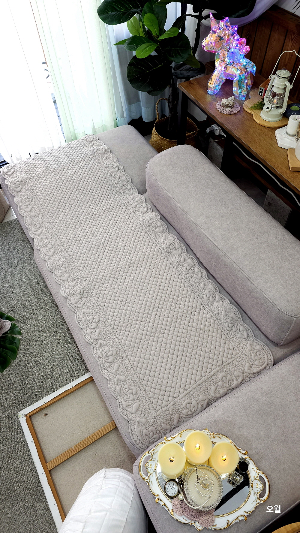 리안 목화 워싱 쇼파패드4인용 3인용 소파패드 덮개 깔개