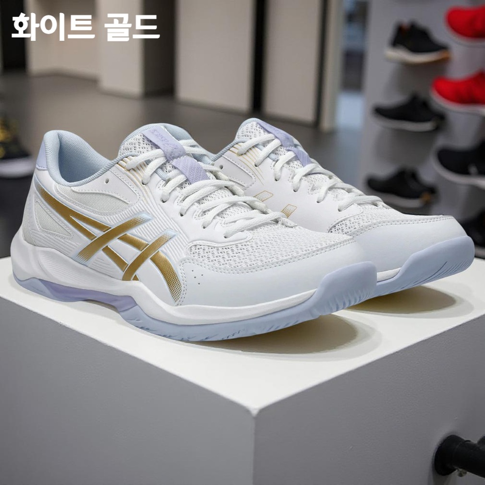 아식스 젤 로켓 12 배구화 인도어화 남녀공용 1073A080 화이트/네이비 230 - 상세 이미지 4