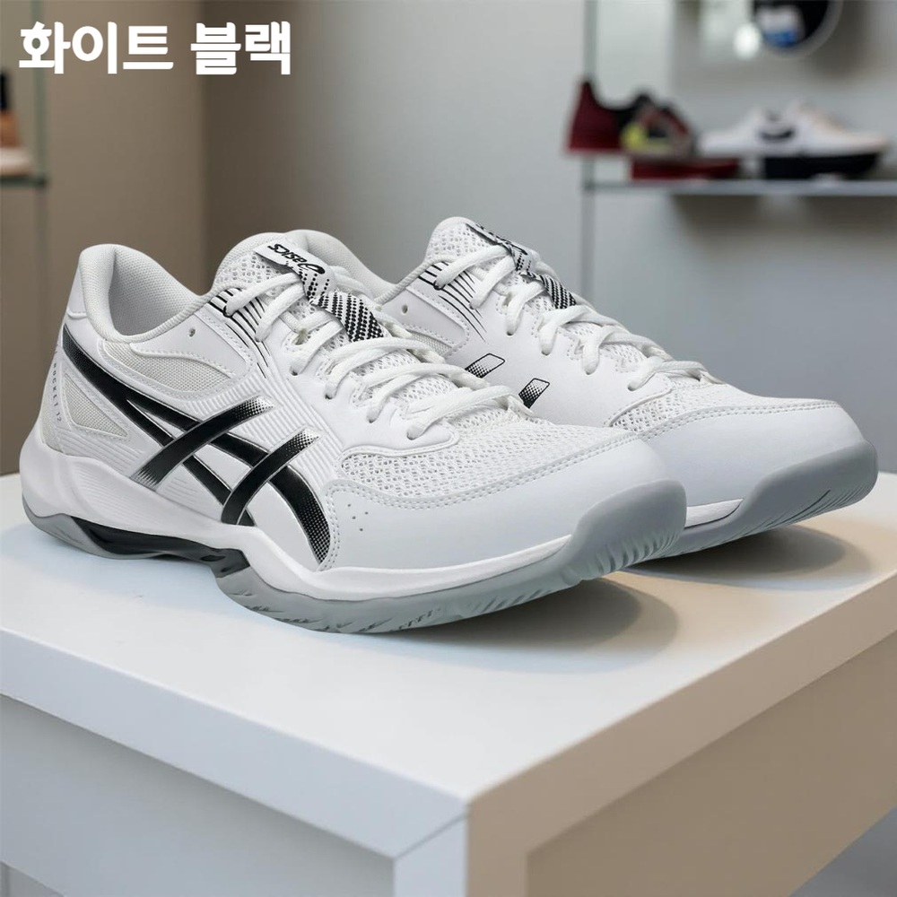 아식스 젤 로켓 12 배구화 인도어화 남녀공용 1073A080 화이트/네이비 230 - 상세 이미지 3