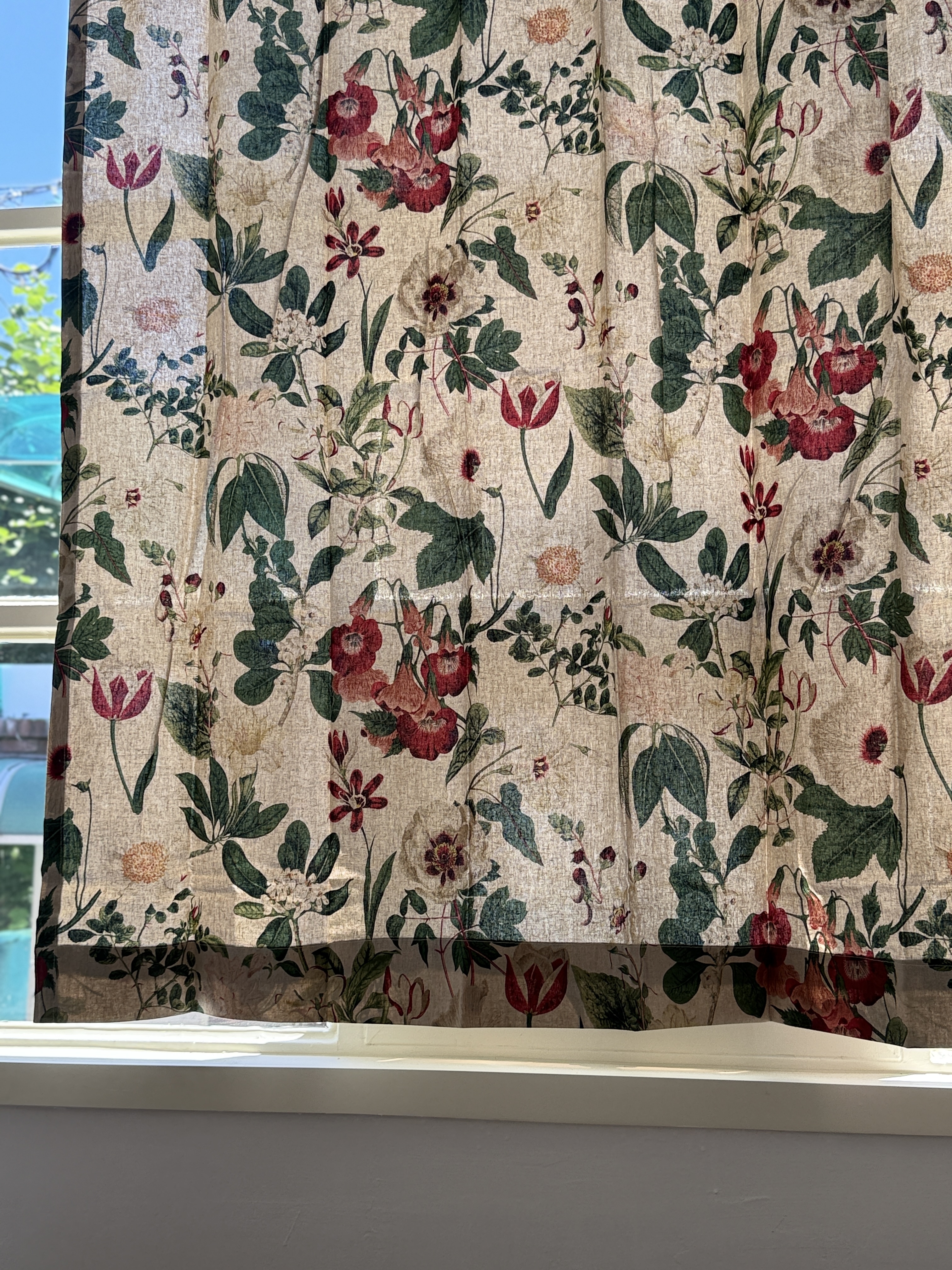 바이아미 린넨 나염 빈티지 핀스타일 맞춤 제작 거실 커튼