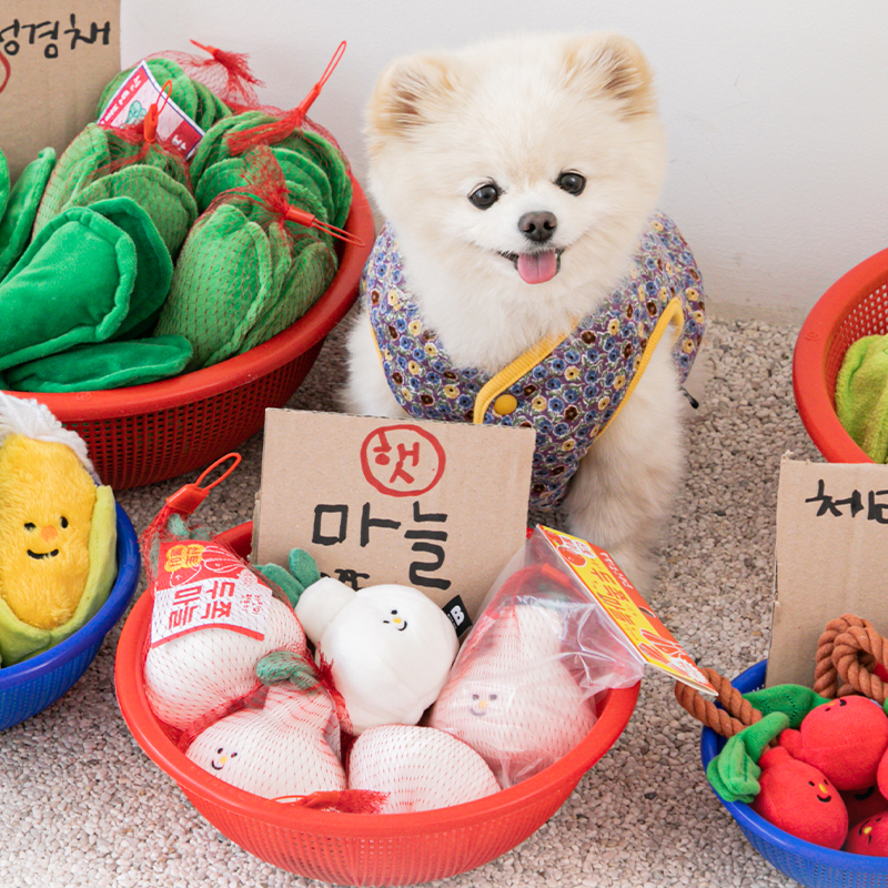 [바잇미블프] 바잇미 강아지 농산물 장난감 - 마늘 (삑삑/바스락/노즈워크) - 상세 이미지 2