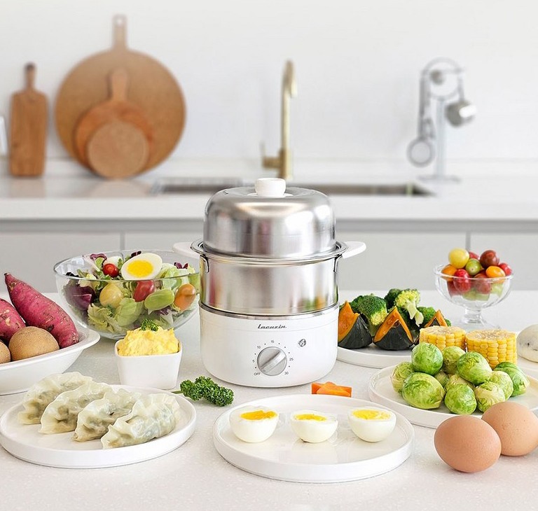 올스텐 계란찜기 2단 풀스텐 타이머 멀티찜기 에그쿠커 계란삶는기계