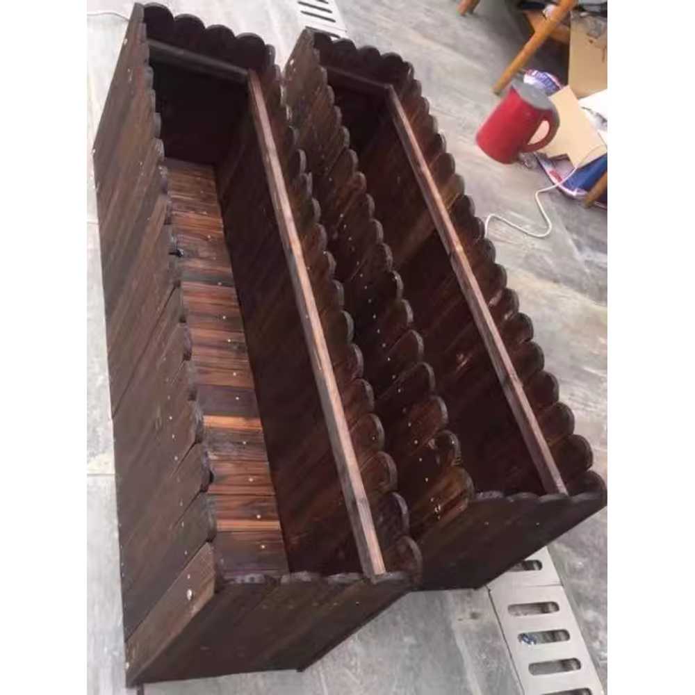 대형화분 사각 플랜트 식당 홈가드닝 원예 옥상 나무 월넛 120x40x40mm - 상세 이미지 5