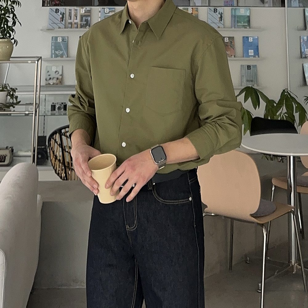 남자 셔츠 오버핏 흰색 옥스포드 남방 난방 남자 와이셔츠 - 상세 이미지 2