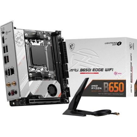 MSI [해외]MSI MPG B650I 엣지 Wi-Fi 게이밍 마더보드 (AMD Ryzen 9000/8000/7000 시리즈 프로세서, AM5, DDR5, PCIe 4.0, M.2, SA
