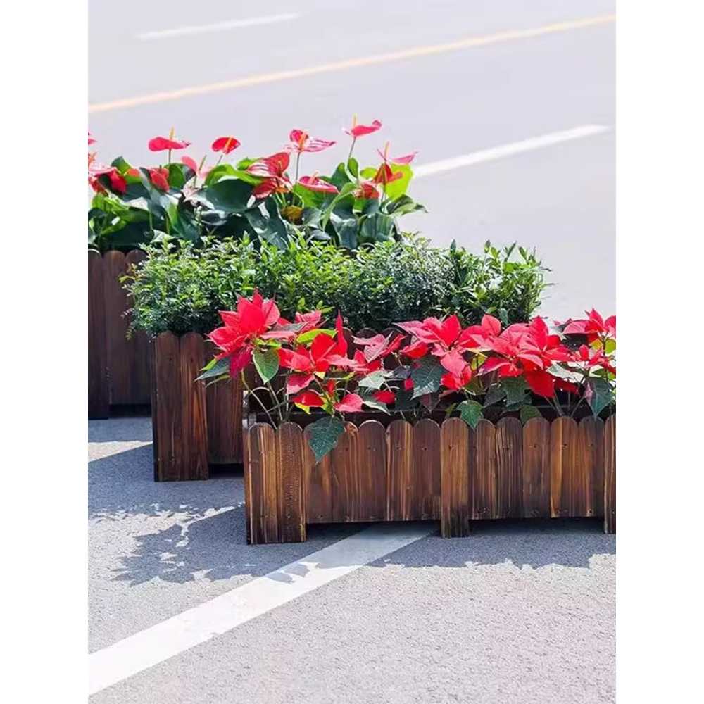 대형화분 사각 플랜트 식당 홈가드닝 원예 옥상 나무 월넛 120x40x40mm - 상세 이미지 2