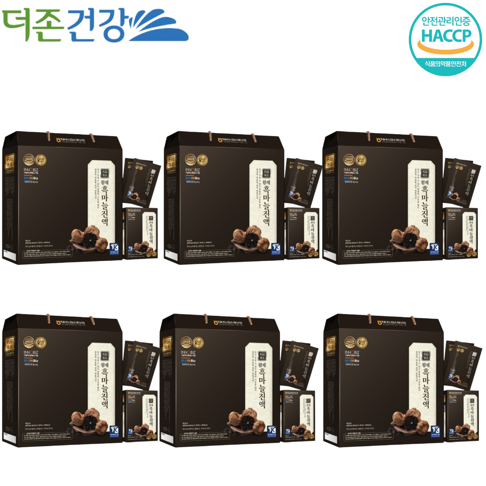 더존건강 프리미엄 흑마늘 진액 즙 60ml 30포 6박스 국내산 흙마늘 액기스 추출액 - 상품 이미지