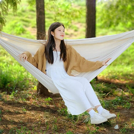 컬러웨이브OEM 별동샤인 힐링존 캠핑 해먹 180x85cm 아이보리 그물침대 천해먹 튼튼한해먹 야외침대