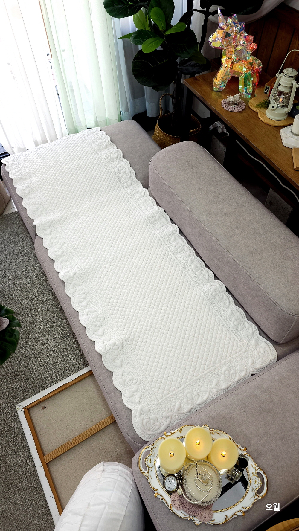 리안 목화 워싱 쇼파패드4인용 3인용 소파패드 덮개 깔개