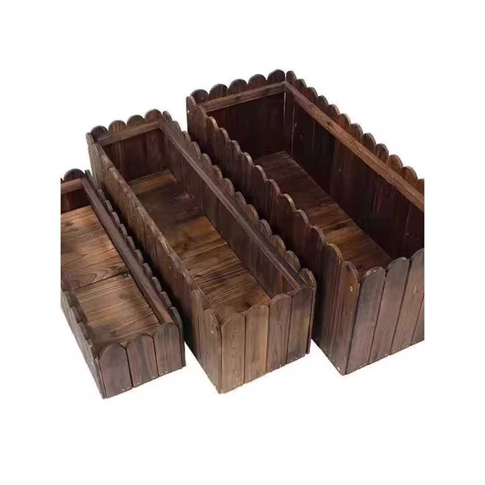 대형화분 사각 플랜트 식당 홈가드닝 원예 옥상 나무 월넛 120x40x40mm - 상품 이미지