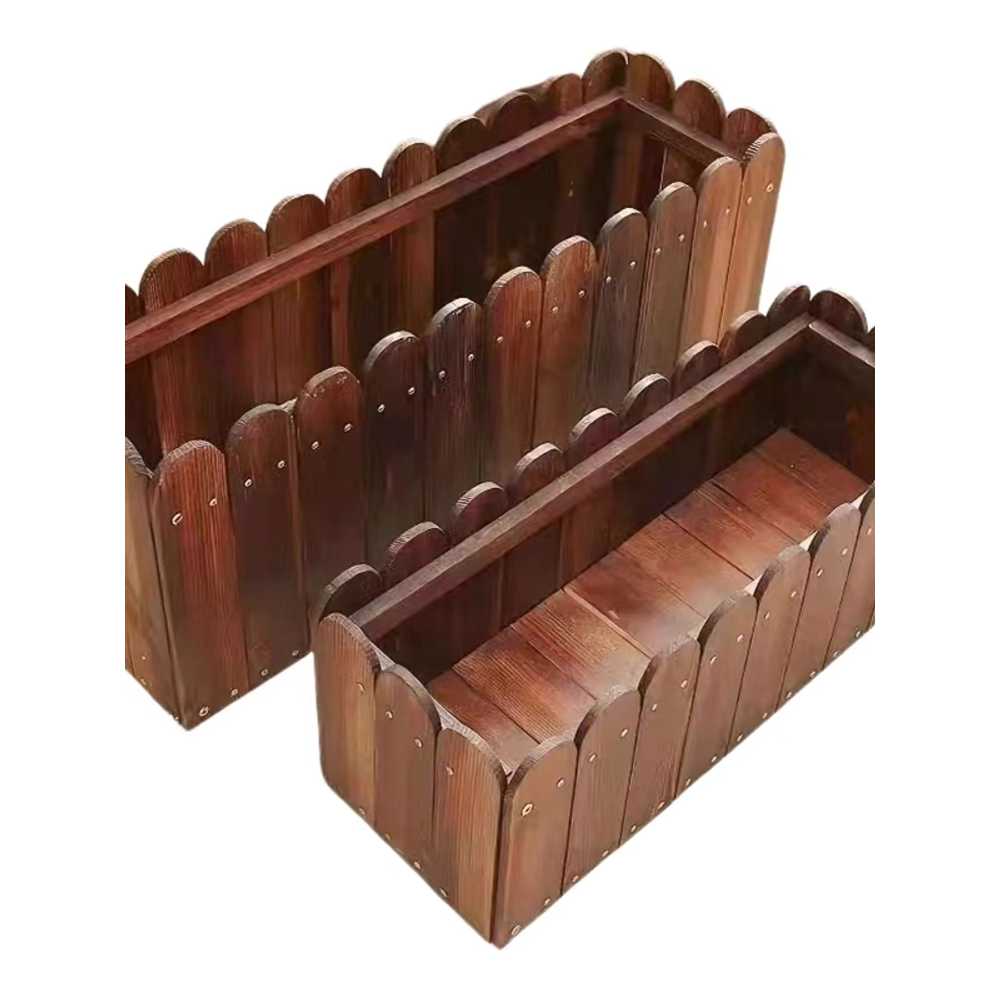 대형화분 사각 플랜트 식당 홈가드닝 원예 옥상 나무 월넛 120x40x40mm - 상세 이미지 3