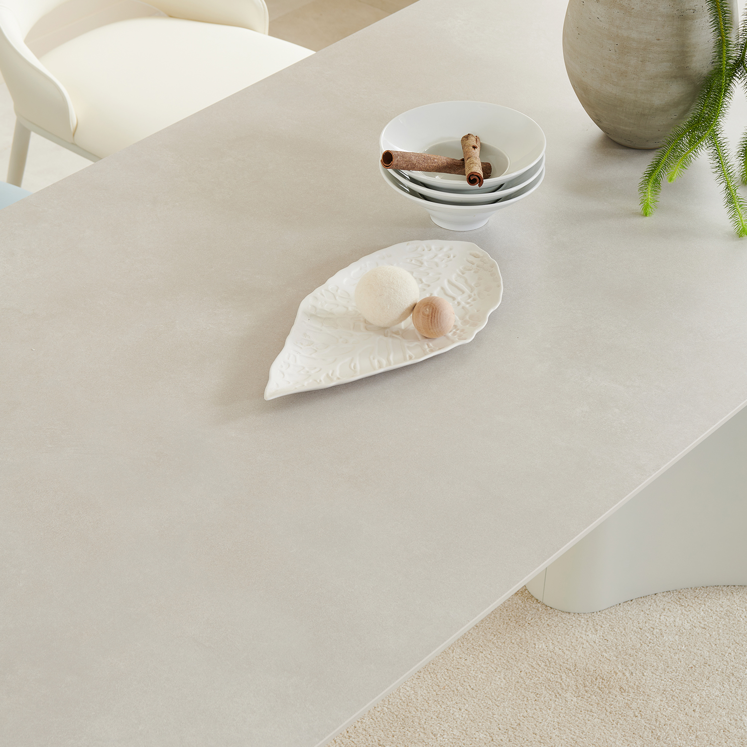 화이트식탁테이블 대형 카페 디자인 세라믹식탁 스피덴 1600mm, 미스트그레이