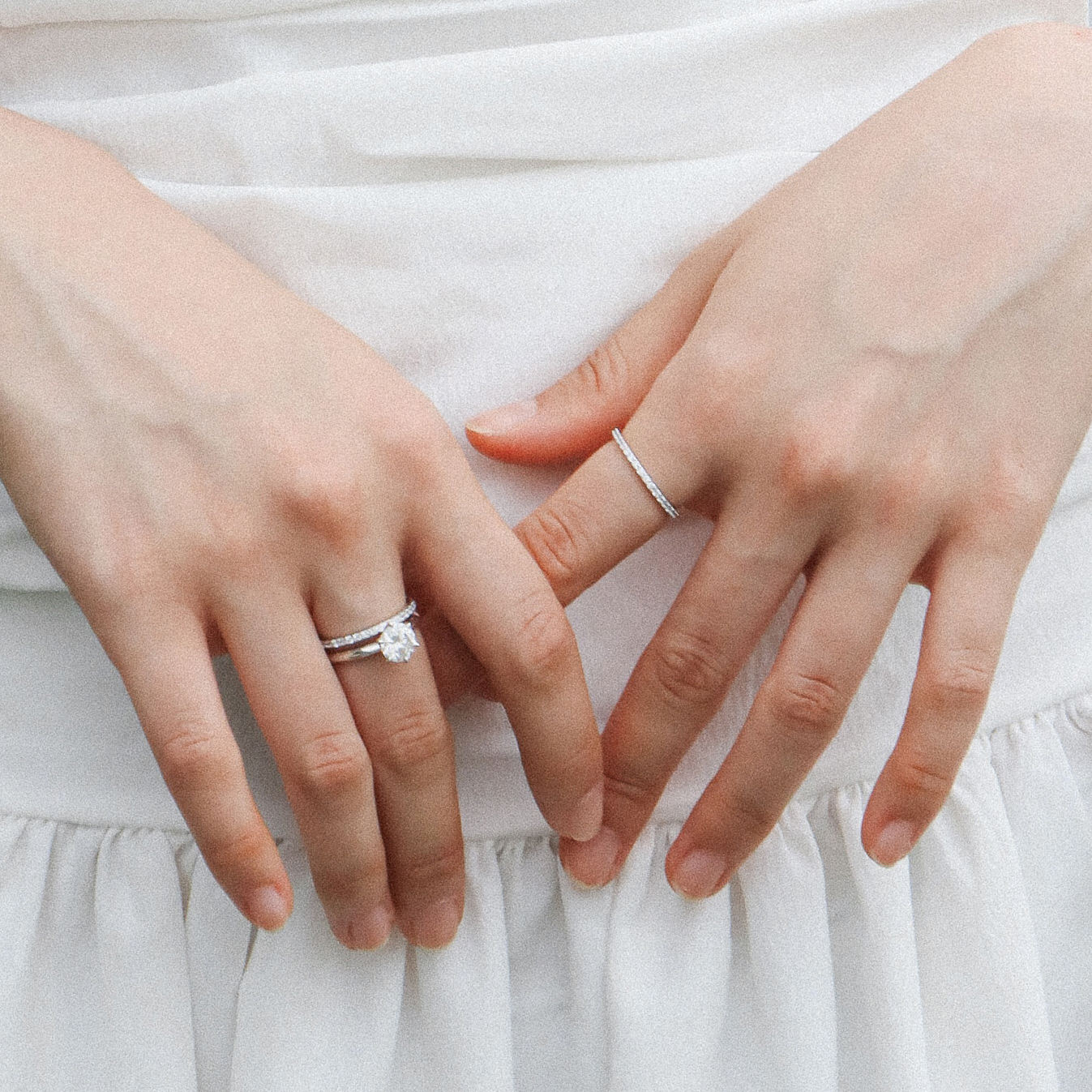 큐빅반지 슬림 레이어드 가드링 1.0mm 테니스 반지