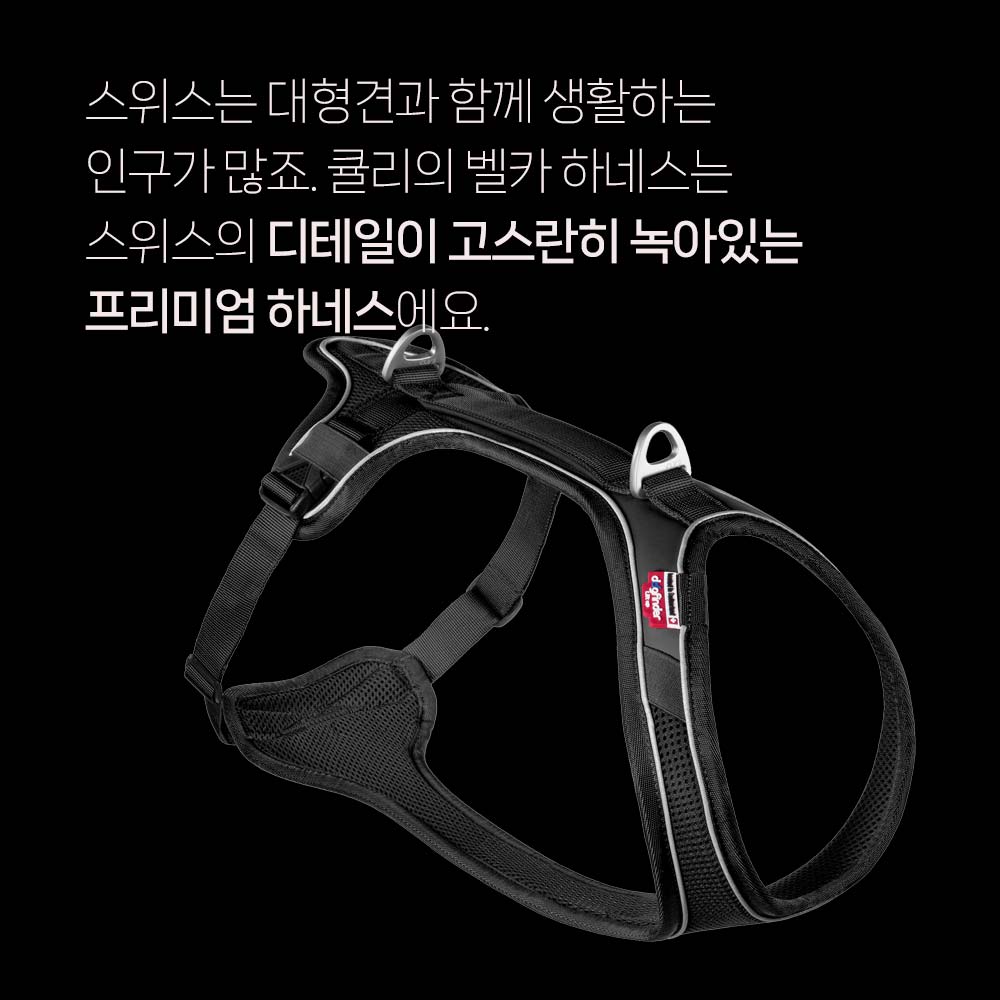 스위스 큘리 대형견 하네스 벨카 컴포트 레드, M-가슴둘레 66-70cm - 상세 이미지 3