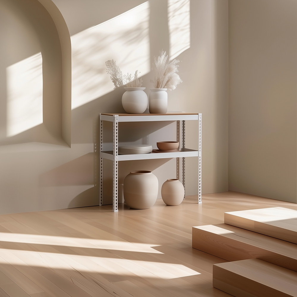 철제선반 12T합판 무볼트 조립식 앵글 창고 베란다 스피드랙 V2 300300330 2단