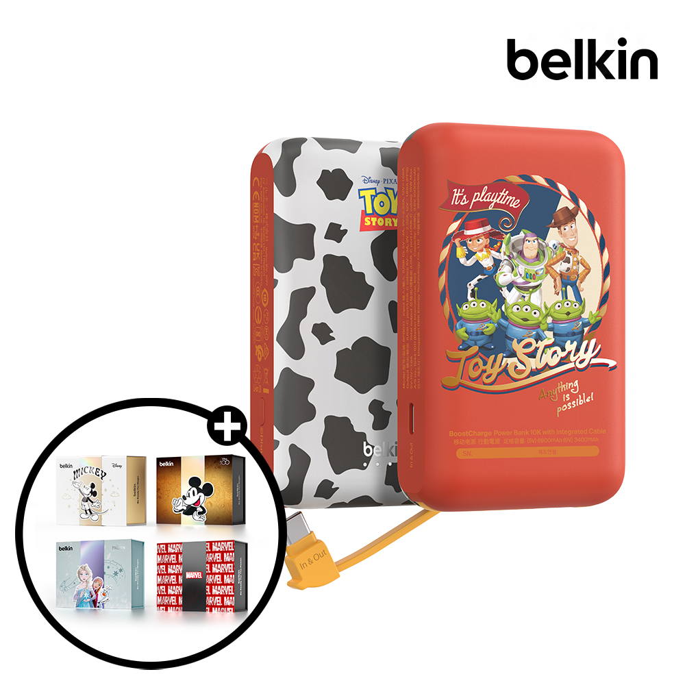 벨킨 디즈니 C타입 케이블 일체형 20W 10000mAh 보조배터리 토이스토리(BPB021qcTS-DY) - 상품 이미지