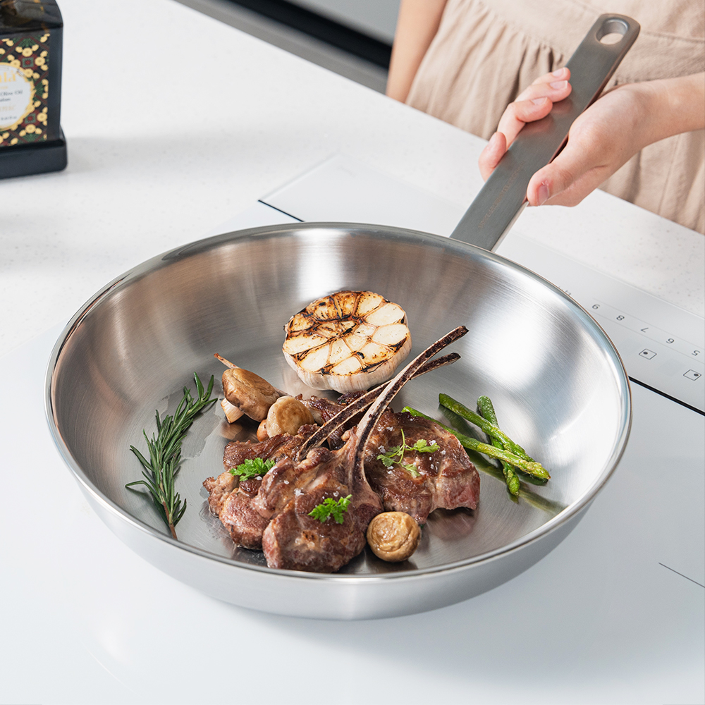 쉐프윈 통5중 스텐후라이팬 인덕션프라이팬 스테인리스팬 24cm