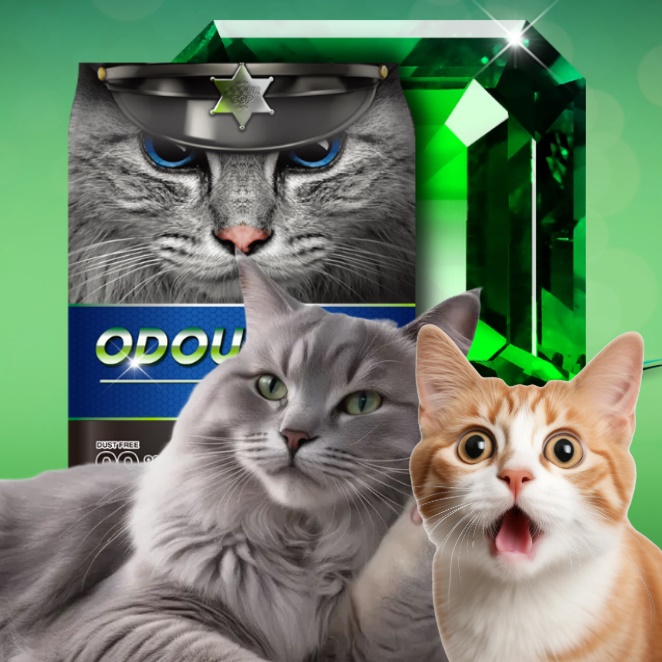 SMARTPET 오더캅 고양이 모래 에메랄드 멀티캣 9.5kg x2개세트 - 상품 이미지
