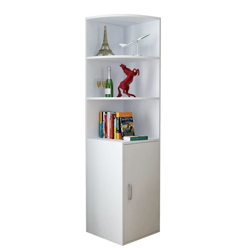 코너장식장 틈새수납장 삼각 우측 구석 코너장 책꽂이 50x50x160 3층 1서랍 1문 C - 상품 이미지