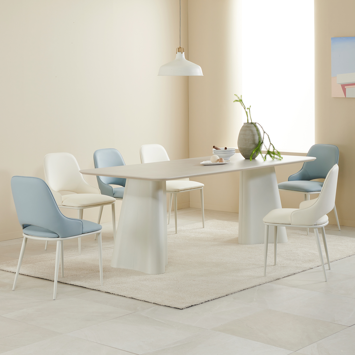 화이트식탁테이블 대형 카페 디자인 세라믹식탁 스피덴 1600mm, 미스트그레이